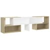 Mueble De Tv Madera Contrachapada Blanco Y Roble 149x30x52 Cm