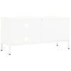 Mueble Para El Televisor Acero Y Vidrio Blanco 90x30x44 Cm