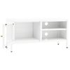 Mueble Para El Televisor Acero Y Vidrio Blanco 90x30x44 Cm