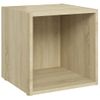 Muebles De Tv 2unidades Madera Contrachapada Roble Sonoma 37x35x37cm