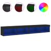 Muebles De Tv Con Luces Led 2 Unidades Negro 100x30x30 Cm