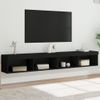 Muebles De Tv Con Luces Led 2 Unidades Negro 100x30x30 Cm