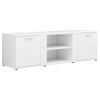 Mueble Tv Madera Contrachapada Blanco Brillante 120x34x37 Cm