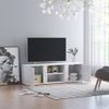 Mueble Tv Madera Contrachapada Blanco Brillante 120x34x37 Cm