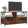 Mueble Tv Hierro Madera Contrachapada Roble Ahumado 90x33x45cm