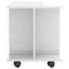 Mueble De Tv Con Ruedas Contrachapada Blanco Brillo 80x40x40 Cm