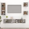 Set De Muebles De Tv 5 Piezas Madera Contrachapada Gris Hormigón