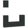 Set De Muebles Para Tv 5 Piezas Madera Contrachapada Negro