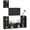 Set De Muebles Para Tv 5 Piezas Madera Contrachapada Negro