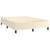 Estructura De Cama Box Spring Cuero Sintético Crema 140x200 Cm