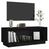 Mueble De Tv De Madera Maciza De Pino Negro 90x35x35 Cm