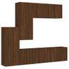 Muebles De Tv De Pared 5 Piezas Madera De Ingeniería Marrón Roble