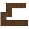 Muebles De Tv De Pared 5 Piezas Madera De Ingeniería Marrón Roble