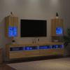 Muebles De Tv Con Luces Led 2 Unidades Roble Sonoma 30,5x30x60 Cm