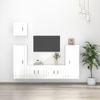 Set De Muebles De Tv 5 Piezas Madera Contrachapada Blanco Brillo