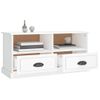 Mueble De Tv Madera Contrachapada Blanco Brillo 93x35,5x45 Cm