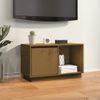 Mueble De Tv Madera Maciza De Pino Marrón Miel 74x35x44 Cm