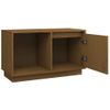 Mueble De Tv Madera Maciza De Pino Marrón Miel 74x35x44 Cm