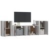 Set De Muebles Para Tv 4 Piezas Madera Contrachapada Gris Sonoma