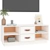 Mueble De Tv De Madera Maciza De Pino Blanco 100x34x40 Cm