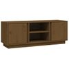 Mueble De Tv Madera Maciza De Pino Marrón Miel 110x35x40,5 Cm