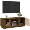 Mueble De Tv Madera Maciza De Pino Marrón Miel 110x35x40,5 Cm