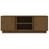 Mueble De Tv Madera Maciza De Pino Marrón Miel 110x35x40,5 Cm