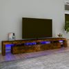 Mueble De Tv Con Luces Led Color Roble Ahumado 260x36,5x40 Cm