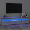 Mueble De Tv Con Luces Led Gris Sonoma 195x35x40 Cm