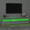 Mueble De Tv Con Luces Led Gris Sonoma 195x35x40 Cm