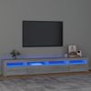 Mueble De Tv Con Luces Led Gris Sonoma 240x35x40 Cm