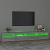 Mueble De Tv Con Luces Led Gris Sonoma 240x35x40 Cm