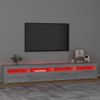 Mueble De Tv Con Luces Led Gris Sonoma 240x35x40 Cm