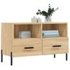 Mueble Para Tv Madera Contrachapada Roble Ahumado 80x36x50 Cm