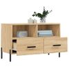 Mueble Para Tv Madera Contrachapada Roble Ahumado 80x36x50 Cm