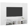 Mueble Tv De Pared Contrachapado Blanco Brillante 120x23,5x90cm