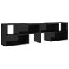 Mueble De Tv Madera Contrachapada Negro Brillante 149x30x52 Cm