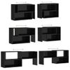 Mueble De Tv Madera Contrachapada Negro Brillante 149x30x52 Cm