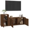 Set De Muebles Para Tv 2 Piezas Madera Contrachapada Roble Marrón