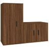 Set De Muebles Para Tv 2 Piezas Madera Contrachapada Roble Marrón