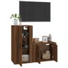 Set De Muebles Para Tv 2 Piezas Madera Contrachapada Roble Marrón