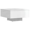 Mesa De Centro De Aglomerado Blanco Brillante 60x60x31,5 Cm