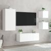 Muebles De Tv De Pared Con Led 5 Piezas Madera Ingeniería Blanco