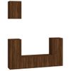 Set De Muebles Para Tv 5 Piezas Madera Contrachapada Roble Marrón