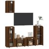 Set De Muebles Para Tv 5 Piezas Madera Contrachapada Roble Marrón