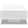 Mesa De Centro Rectangular Blanco Con Brillo