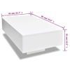 Mesa De Centro Rectangular Blanco Con Brillo