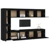 Muebles Para Tv 6 Piezas Madera Maciza De Pino Negro