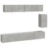 Set De Muebles De Tv 6 Piezas Madera Contrachapada Gris Hormigón