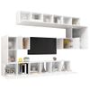 Juego De Mueble Para Tv De 10 Piezas Aglomerado Blanco